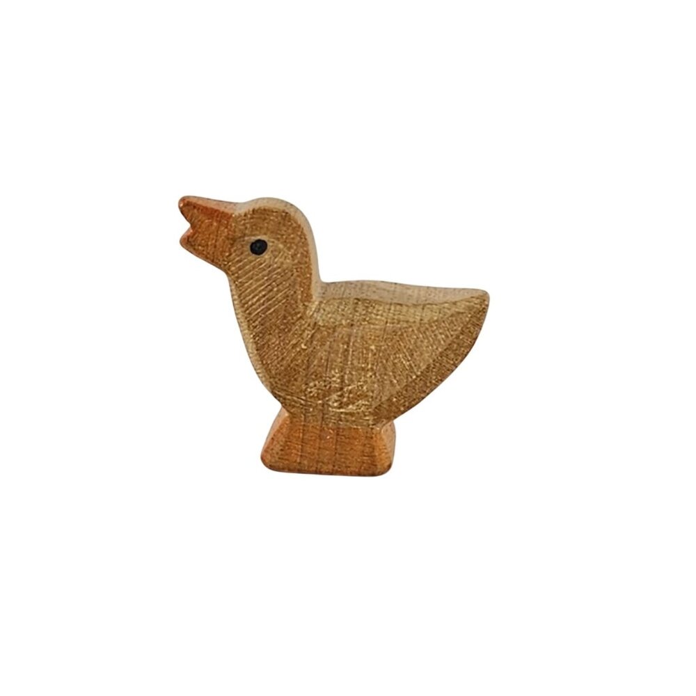 Vintage Ostheimer Gosling Baby Goose Head Up Bird Wood Carving Germany